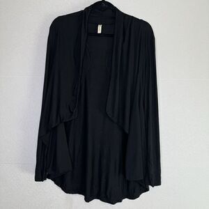 Wishlist Open Front Drape Long Sleeve Cardigan  With Pockets Black S